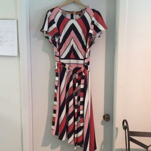 Lane Bryant flutter sleeve striped dress size 16